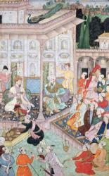 Meeting between Babur and Bedi Az Zaman Mirza, 16th-17th century (gouache on paper) | Obraz na stenu