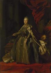 Portrait of Catherine II, 1776-77 (oil on canvas) | Obraz na stenu