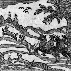 View of a Hunting Scene, from 'ABook of Roxburghe Ballads' (woodcut) (b/w photo) | Obraz na stenu