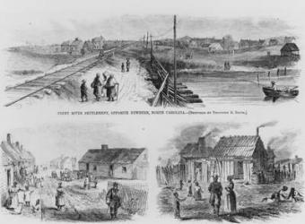 Trent River Settlement, 1886 (engraving) (b/w photo) | Obraz na stenu
