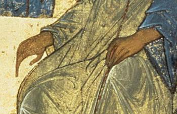 Detail of The Holy Trinity, 1420s (tempera on panel) (detail) (see 39517) | Obraz na stenu