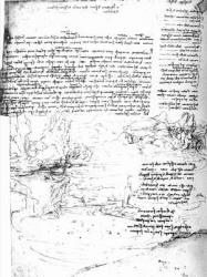 Fol.145v-a, page from Da Vinci's notebook (pen & ink on paper) | Obraz na stenu