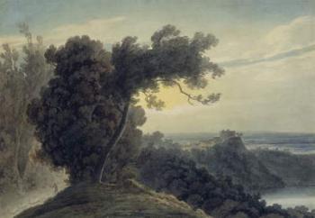 The Lake of Albano and Castle Gandolfo, c.1783-85 (graphite and w/c on wove paper) (see also 252095) | Obraz na stenu