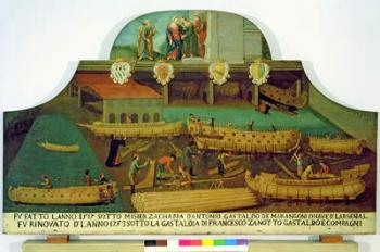 Sign for the Marangoni Family of shipbuilders, Venetian, 1517 (oil on panel) | Obraz na stenu