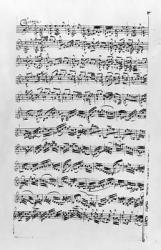 Copy of 'Partita in D Minor for Violin' by Johann Sebastian Bach (1685-1750) (litho) (b/w photo) | Obraz na stenu