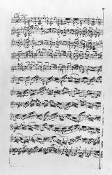 Copy of 'Partita in D Minor for Violin' by Johann Sebastian Bach (1685-1750) (litho) (b/w photo) | Obraz na stenu