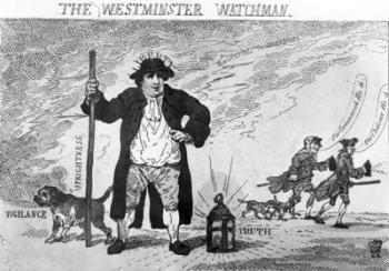 The Westminster Watchman, by Thomas Rowlanson, 1784 (engraving) | Obraz na stenu