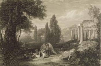 Bryon's Dream, engraved by James T. Willmore (1800-63) 1833 (b/w litho) | Obraz na stenu