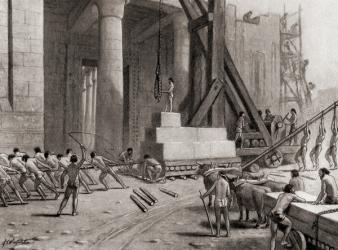 Phoenician craftsmen building a temple for Solomon. From Hutchinson's History of the Nations, published 1915. | Obraz na stenu