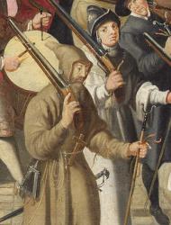 Procession of the Holy League on the Ile de la Cite (oil on canvas) (detail of 138653) | Obraz na stenu