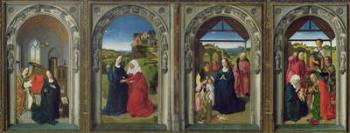 Triptych showing the Annunciation, the Visitation, the Adoration of the Angels and the Adoration of the Magi, c.1445 (tempera on panel) | Obraz na stenu