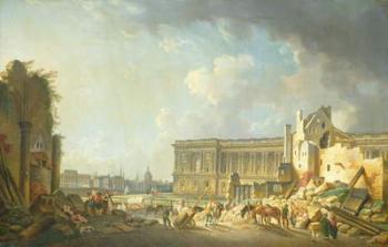 Clearing the Colonnade of the Louvre, 1764 (oil on canvas) | Obraz na stenu