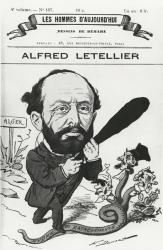Caricature of Alfred Letellier, from 'Les Hommes d'Aujourd'hui' (engraving) | Obraz na stenu
