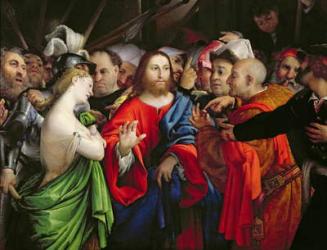 Christ and the Adulteress, c.1527-29 (oil on canvas) | Obraz na stenu