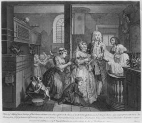 Married to an Old Maid, plate V from 'A Rake's Progress', 1735 (engraving) | Obraz na stenu