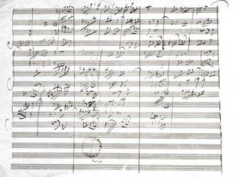 Score for the 3rd Movement of the 5th Symphony (pen & ink on paper) (b/w photo) | Obraz na stenu