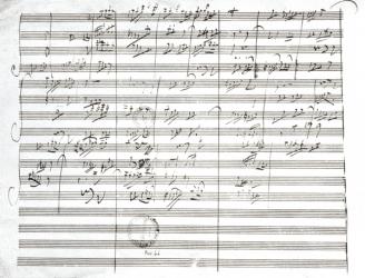 Score for the 3rd Movement of the 5th Symphony (pen & ink on paper) (b/w photo) | Obraz na stenu