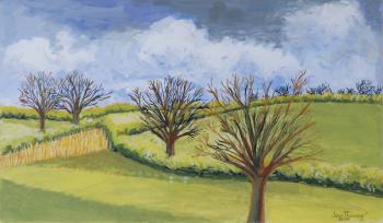 Suffolk Spring Sky (gouache on paper) | Obraz na stenu