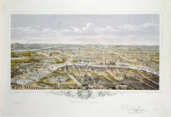 View of Paris from Bois de Boulogne, during the Universal Exhibition in 1867 (colour engraving) | Obraz na stenu