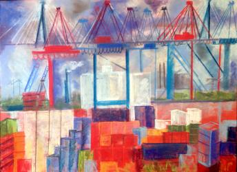 Ship containers Pastel | Obraz na stenu