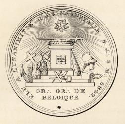 Masonic seal, from 'The History of Freemasonry, volume III', published by Thomas C. Jack, London, 1883 (litho) | Obraz na stenu