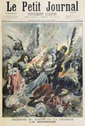 Fire at the Bazar de la Charite, 4th May 1897, from 'Le Petit Journal', 16th May 1897 (coloured engraving) | Obraz na stenu