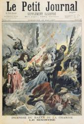 Fire at the Bazar de la Charite, 4th May 1897, from 'Le Petit Journal', 16th May 1897 (coloured engraving) | Obraz na stenu