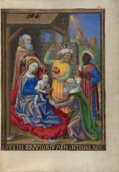 The Adoration of the Magi from a Book of Hours Ms. 48 fol. 59, c.1480-90 (tempera, gold leaf and ink on parchment) | Obraz na stenu