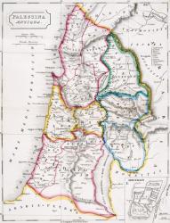 Map of Palestine, Palestina Antiqua, from 'The Atlas of Ancient Geography' by Samuel Butler, published in London, c.1829 (colour litho) | Obraz na stenu