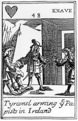 Tyrconnel Arming the Papists in Ireland, anti-catholic playing card commemorating the Glorious Revolution of 1688 (engraving) (see 115649) | Obraz na stenu