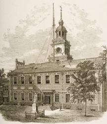 County Court House or, Independence Hall, Philadelphia Pennsylvania, c.1880 (litho) | Obraz na stenu