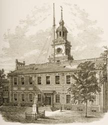 County Court House or, Independence Hall, Philadelphia Pennsylvania, c.1880 (litho) | Obraz na stenu