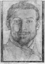 Self portrait (pencil on paper) (b/w photo) | Obraz na stenu