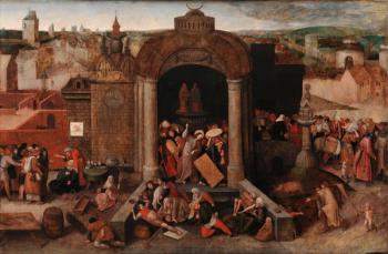 Christ Driving the Traders from the Temple, c.1570-5 (oil on panel) | Obraz na stenu