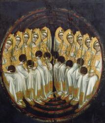 Seated Angels with Orbs in their Hands, c.1348-54 (oil on panel) | Obraz na stenu