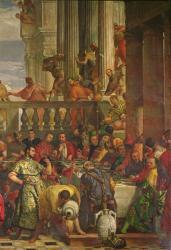 The Marriage Feast at Cana, detail of the right hand side, c.1562 (oil on canvas) | Obraz na stenu