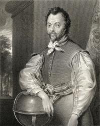 Portrait of Sir Francis Drake (1540/43-1596) from 'Lodge's British Portraits', 1823 (engraving) | Obraz na stenu