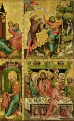 The Annunciation to the Shepherds and the Marriage at Cana, from the right wing of the Buxtehude Altar, 1400-10 (tempera on oak) | Obraz na stenu