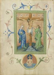 The Crucifixion from the Collegium Ducale missal, c.1420-30 (tempera colours, gold leaf, and ink on parchment) | Obraz na stenu