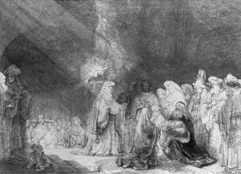 Presentation in the Temple (etching) (b/w photo) | Obraz na stenu