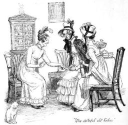 'The spiteful old ladies', illustration from 'Pride & Prejudice' by Jane Austen, edition published in 1894 (engraving) | Obraz na stenu