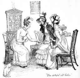 'The spiteful old ladies', illustration from 'Pride & Prejudice' by Jane Austen, edition published in 1894 (engraving) | Obraz na stenu