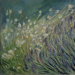Lavender and Daisies, 2010 (oil on canvas) | Obraz na stenu