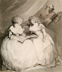 The Duchess of Devonshire and her Sister, the Countess of Bessborough (w/c with pen and black ink over pencil on paper) | Obraz na stenu