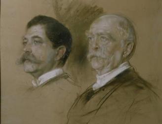 Otto von Bismarck and his Son Herbert, State Secretary of the Foreign Office from 1860-90, 1892 (charcoal on paper) | Obraz na stenu