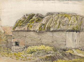A Barn with a Mossy Roof, Shoreham (w/c with brown wash, ink, gouache & pencil on paper) | Obraz na stenu