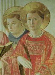Madonna of the Shadow, detail of St. Thomas Aquinas and St. Lawrence, from the first floor corridor (fresco) | Obraz na stenu