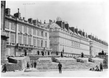 Barricade during the Commune of Paris in Rue de Rivoli, 1871 (b/w photo) | Obraz na stenu