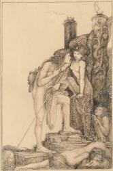 Oedipus and the Sphinx, 1891 (ink on paper) | Obraz na stenu