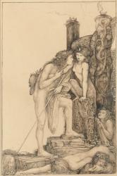 Oedipus and the Sphinx, 1891 (ink on paper) | Obraz na stenu